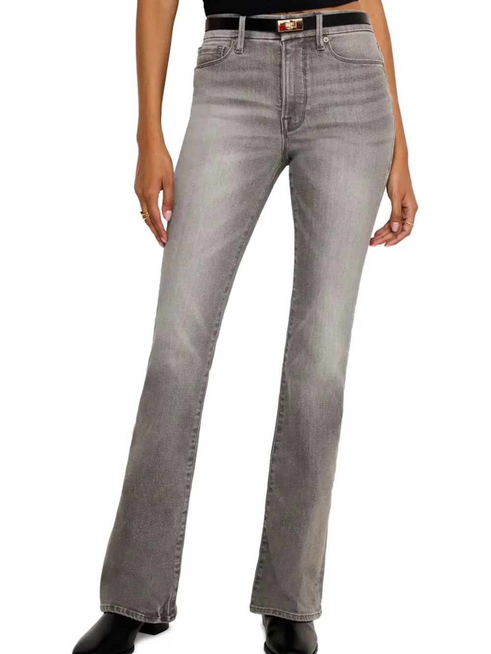 Good American Grey straight leg Jeans